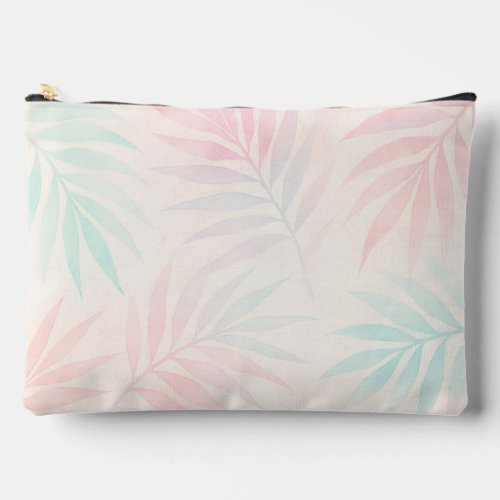 Pastel Palms – Tropical Watercolor Cosmetic Bag