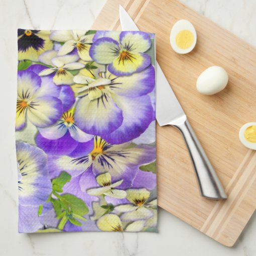 Pastel Pansies Kitchen Towel Zazzle