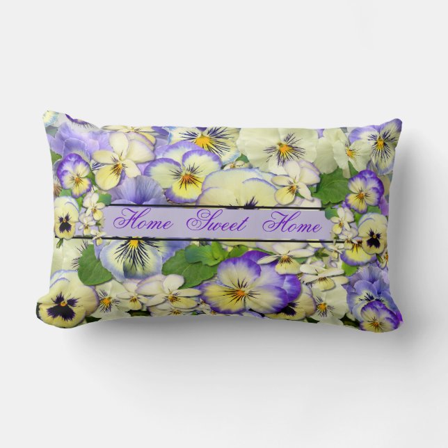 Pastel Pansies Lumbar Pillow (Front)