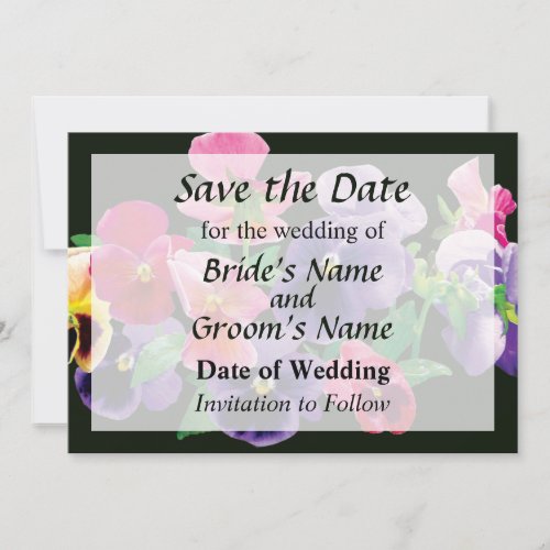 Pastel Pansies Save the Date