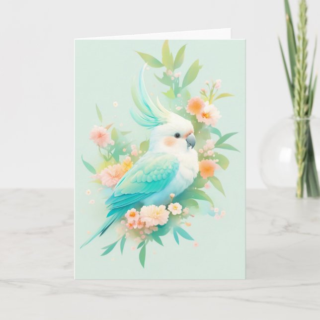 Pastel Paradise Cockatoo Card (Front)