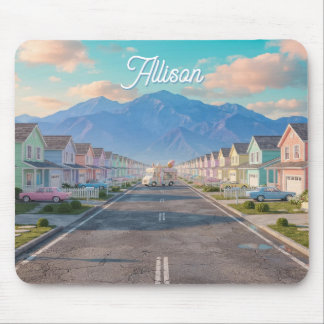 Pastel Paradise, Infinite Road  | Eerie Suburbia Mouse Pad