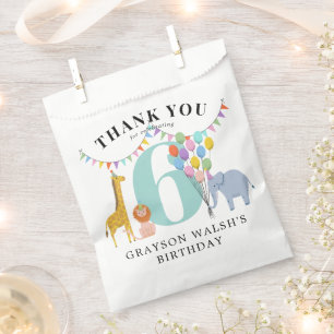 Pastel Party Animals Birthday Party Favor Bag
