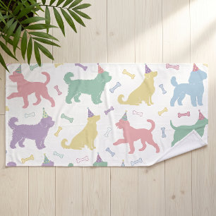 Pastel Party Dogs Pattern Cute Dog Lover Bath Towel