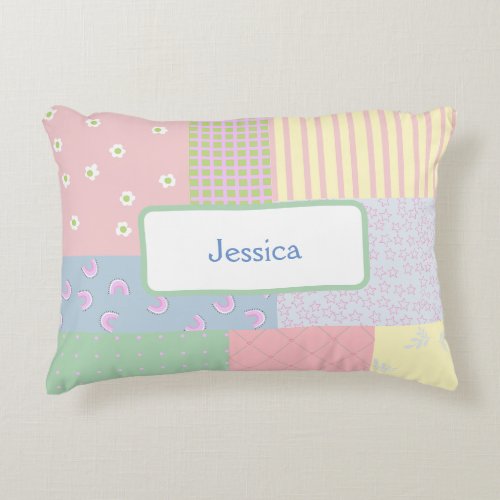 Pastel Patchwork Accent Pillow