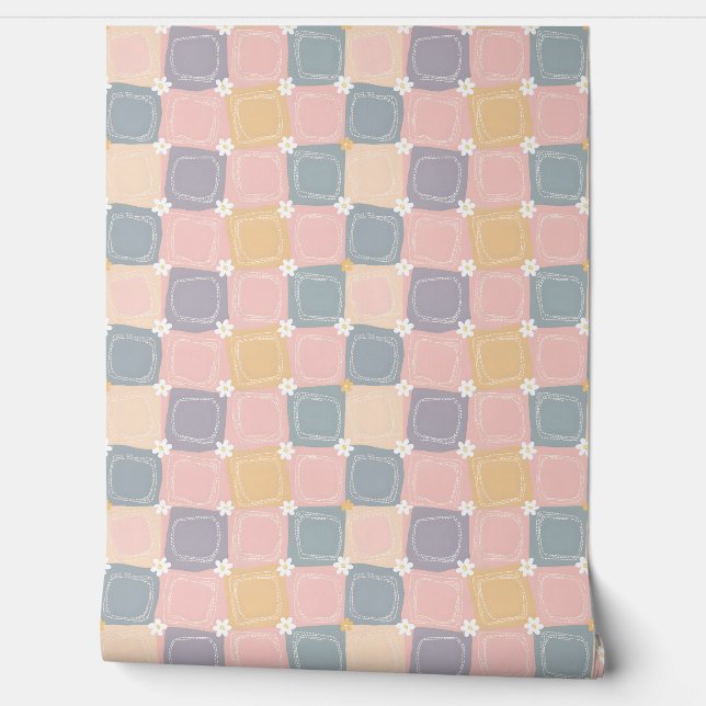 Pastel Patchwork Delight Wallpaper (Unrolling)
