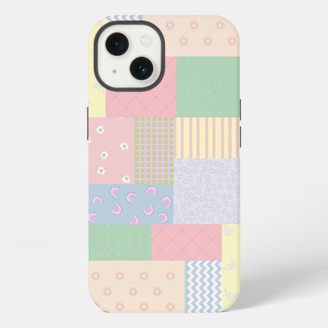 Pastel Patchwork Iphone Case (Back)