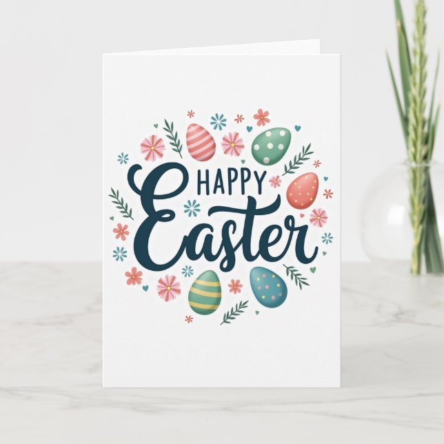 Pastel Pattern Easter Card (Front)