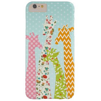 Pastel Pattern Filled 4 Giraffes Iphone 6 Plus Barely There Iphone 6 Plus Case by kazashiya at Zazzle