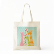 Pastel Pattern Giraffes Tote Bag