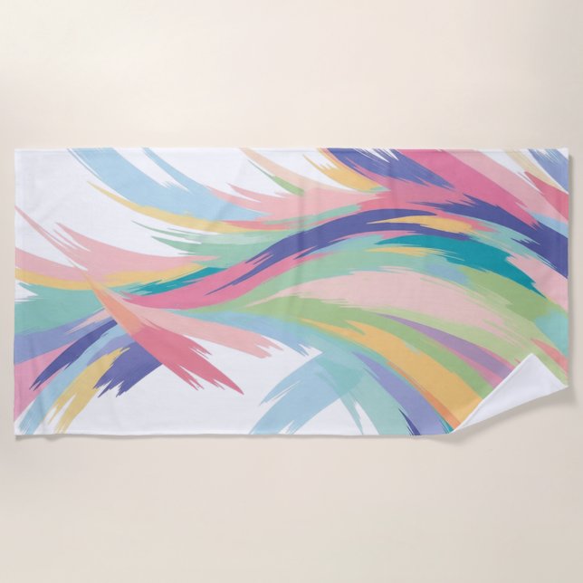 Pastel pattern that will grab everyones attention beach towel (Front)