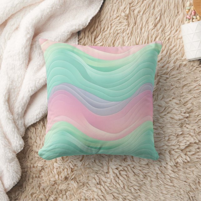 Pastel Pattern Throw Pillow (Blanket)