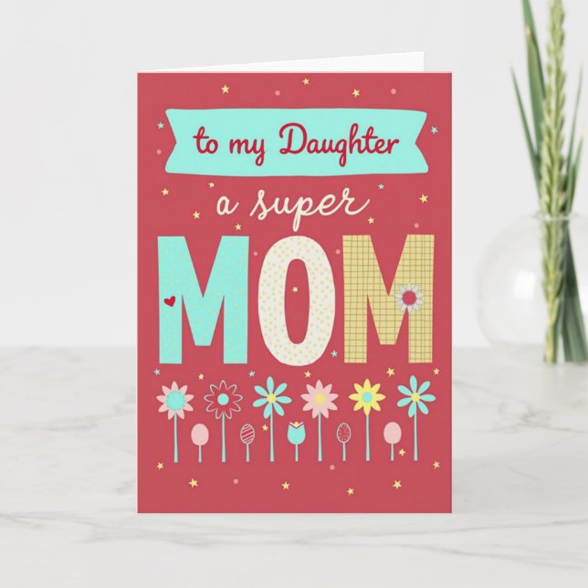 Pastel Patterned Mom Mothers Day Card (Front)