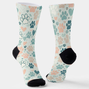 Pastel Paw Print Socks – Stylish for Pet Lovers
