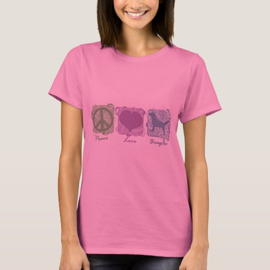 Pastel Peace, Love, and Beagles T-Shirt