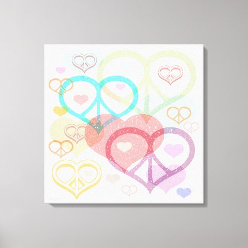 Pastel Peace  Love Canvas Print