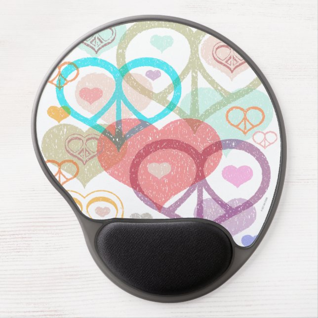 Pastel Peace & Love Gel Mousepad (Front)