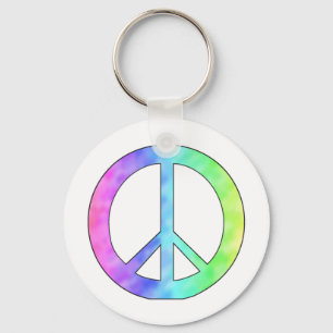 Pastel Peace Sign Keychain