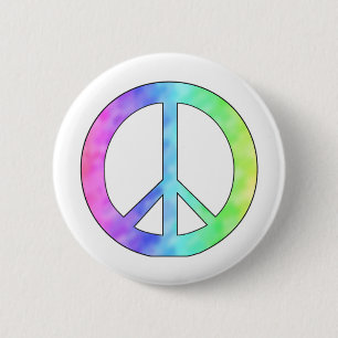 Pastel Peace Sign Pinback Button