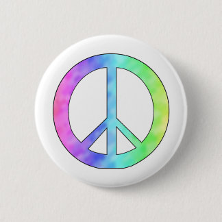 Pastel Peace Sign Pinback Button