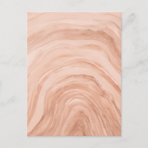 Pastel Peach Abstract Watercolor Art Agate Postcard