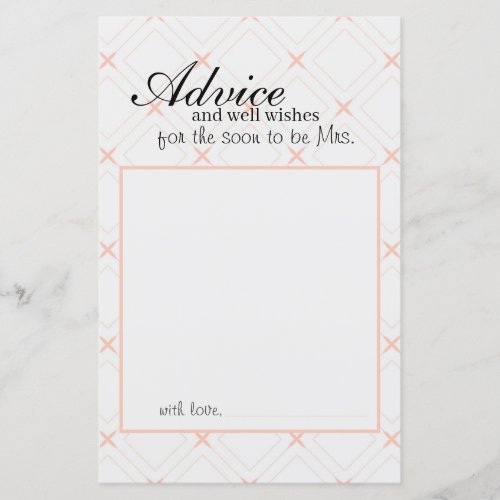 Pastel Peach and Cream Geometric Advice Card