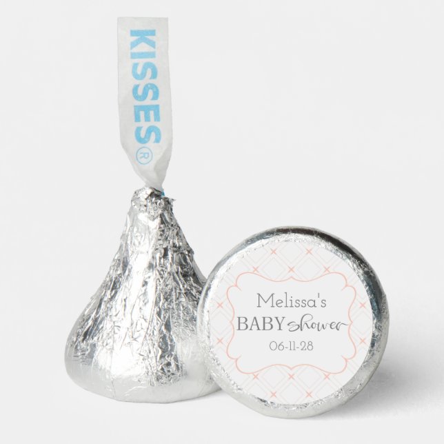 Pastel Peach and Cream Geometric Baby Shower Hershey®'s Kisses® (Front)