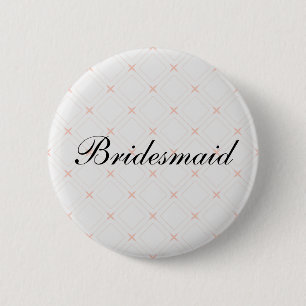 Pastel Peach and Cream Geometric Bridesmaid Button