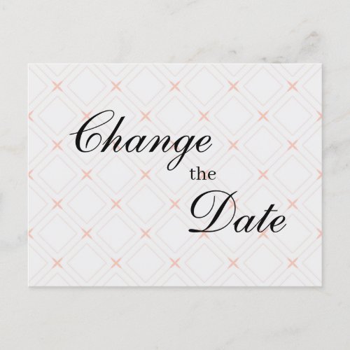 Pastel Peach and Cream Geometric Change the Date Postcard