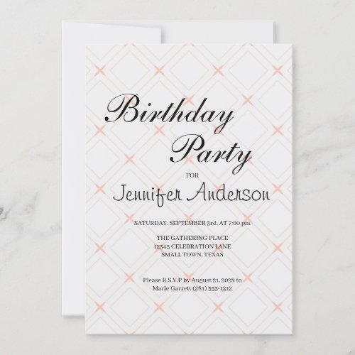 Pastel Peach and Cream Geometric Invitation