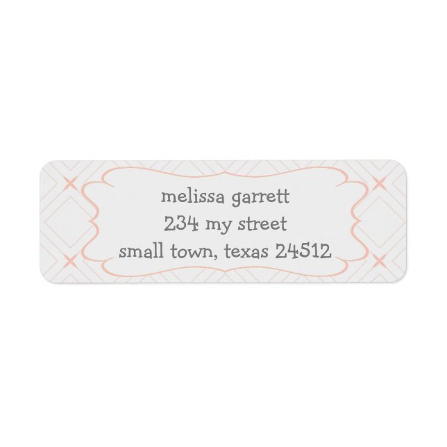 Pastel Peach and Cream Geometric Label (Front)