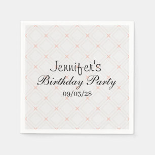 Pastel Peach and Cream Geometric Napkins