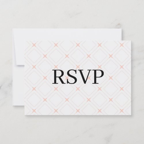 Pastel Peach and Cream Geometric RSVP Card