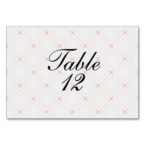 Pastel Peach and Cream Geometric Table Number