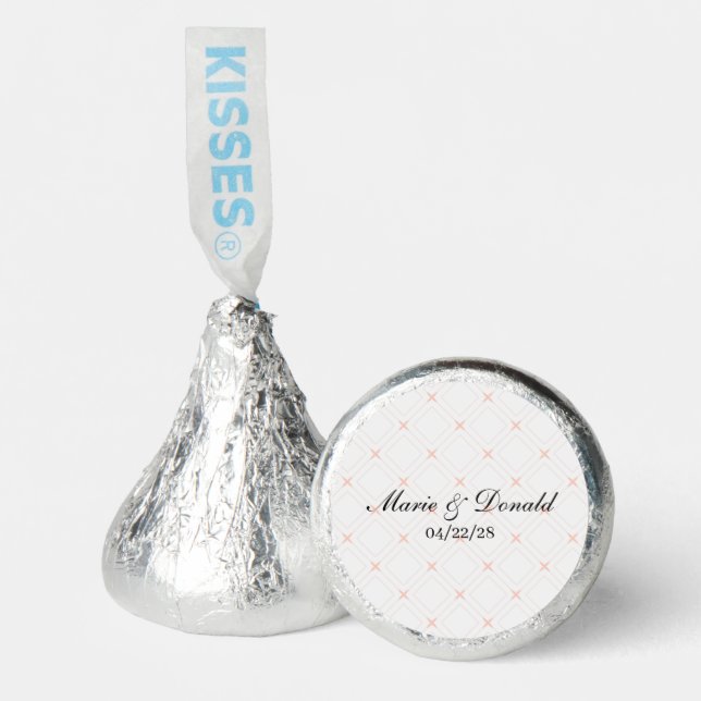 Pastel Peach and Cream Geometric Wedding  Hershey®'s Kisses® (Front)