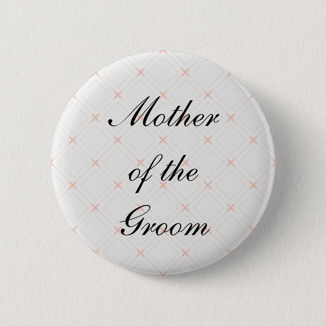 Pastel Peach and Cream Mother of the Groom Button (Front)