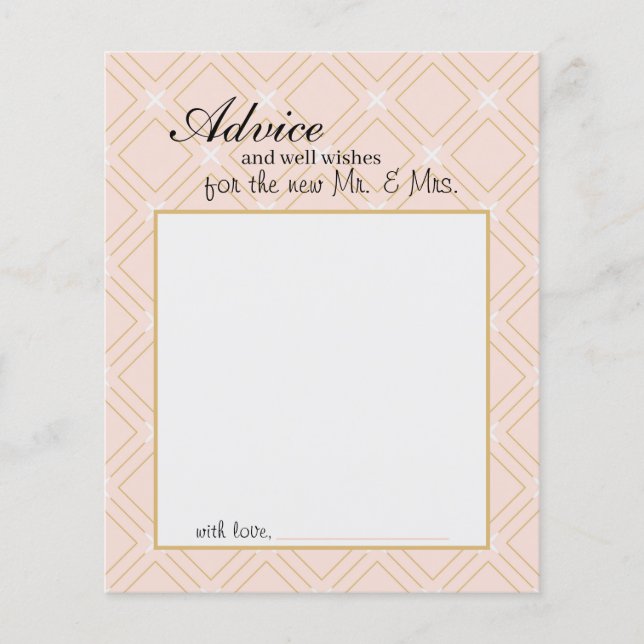 Pastel Peach and Gold Geometric Advice Card (Front)