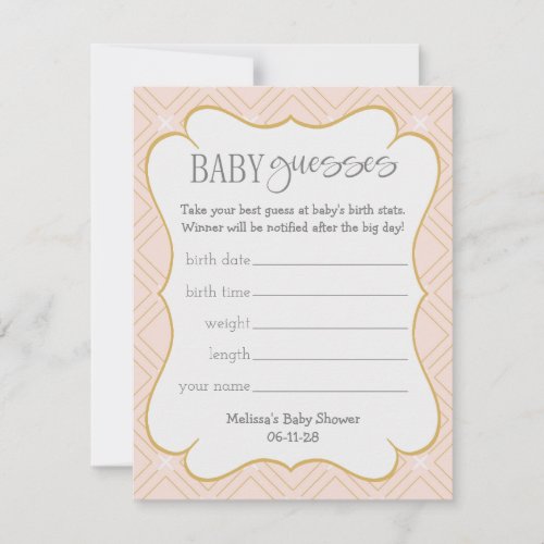 Pastel Peach and Gold Geometric Baby Guesses