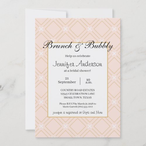 Pastel Peach and Gold Geometric Bridal Brunch