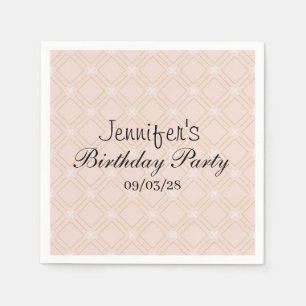 Pastel Peach and Gold Geometric Napkins