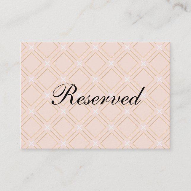 Pastel Peach and Gold Geometric Place Card (Front)