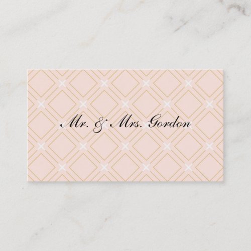 Pastel Peach and Gold Geometric Place Card