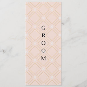 Pastel Peach and Gold Geometric Reserved Chair Menu