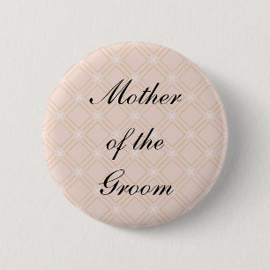 Pastel Peach and Gold Mother of the Groom Button