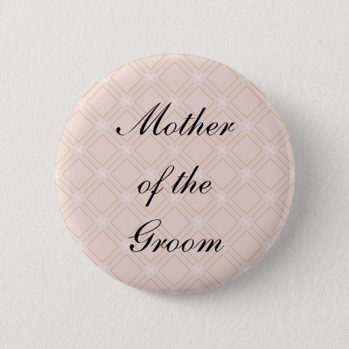 Pastel Peach and Gold Mother of the Groom Button