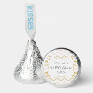 Pastel Peach and Gold Zig Zag Baby Shower Hershey®'s Kisses®