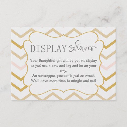 Pastel Peach and Gold Zig Zag Display Shower Enclosure Card