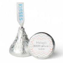 Pastel Peach and Grey Zig Zag Baby Shower Hershey®'s Kisses®