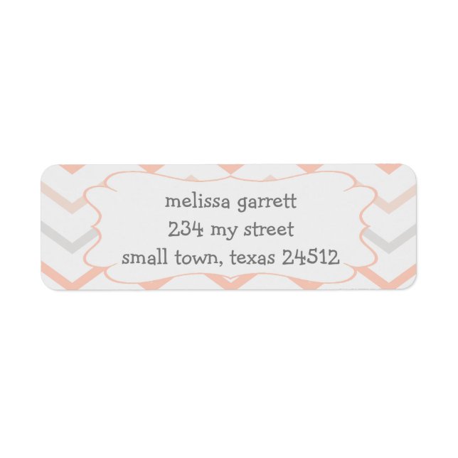 Pastel Peach and Grey Zig Zag Label (Front)