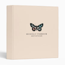 Pastel Peach Beige Butterfly Watercolor Logo